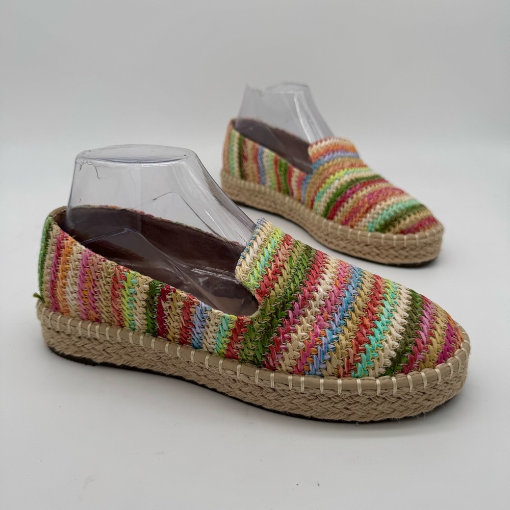 Joie Cara Multicolor Raffia Platform Espadrille Size 8.5 M